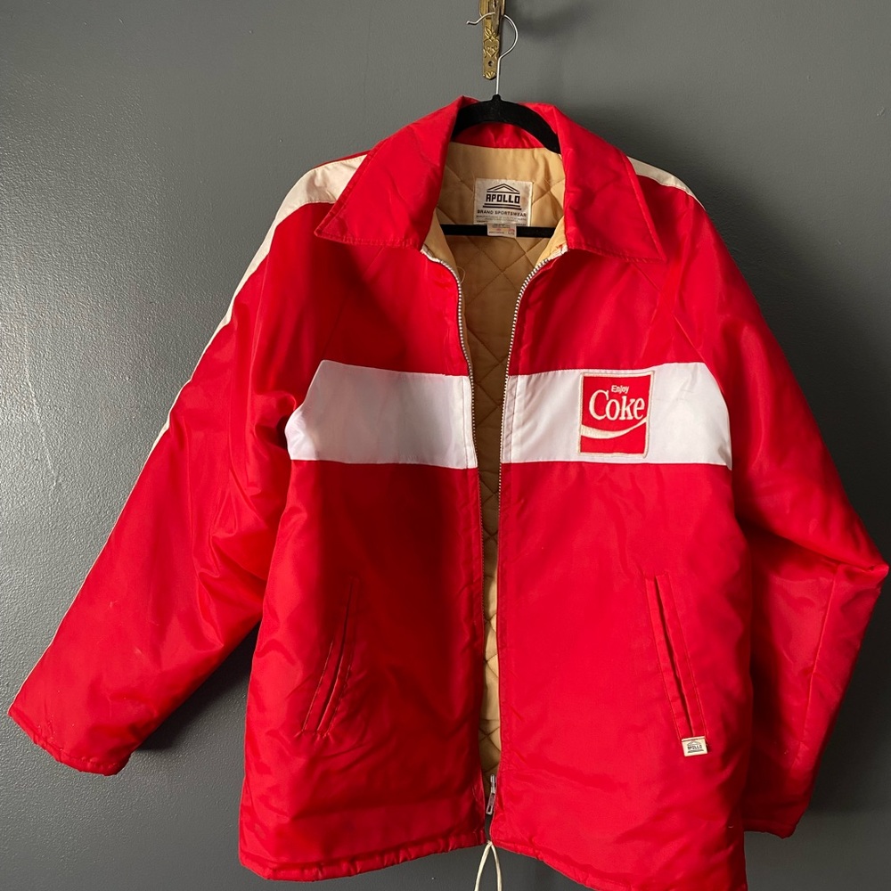 80’s Coke Red and White Jacket by Apollo Sportswear.